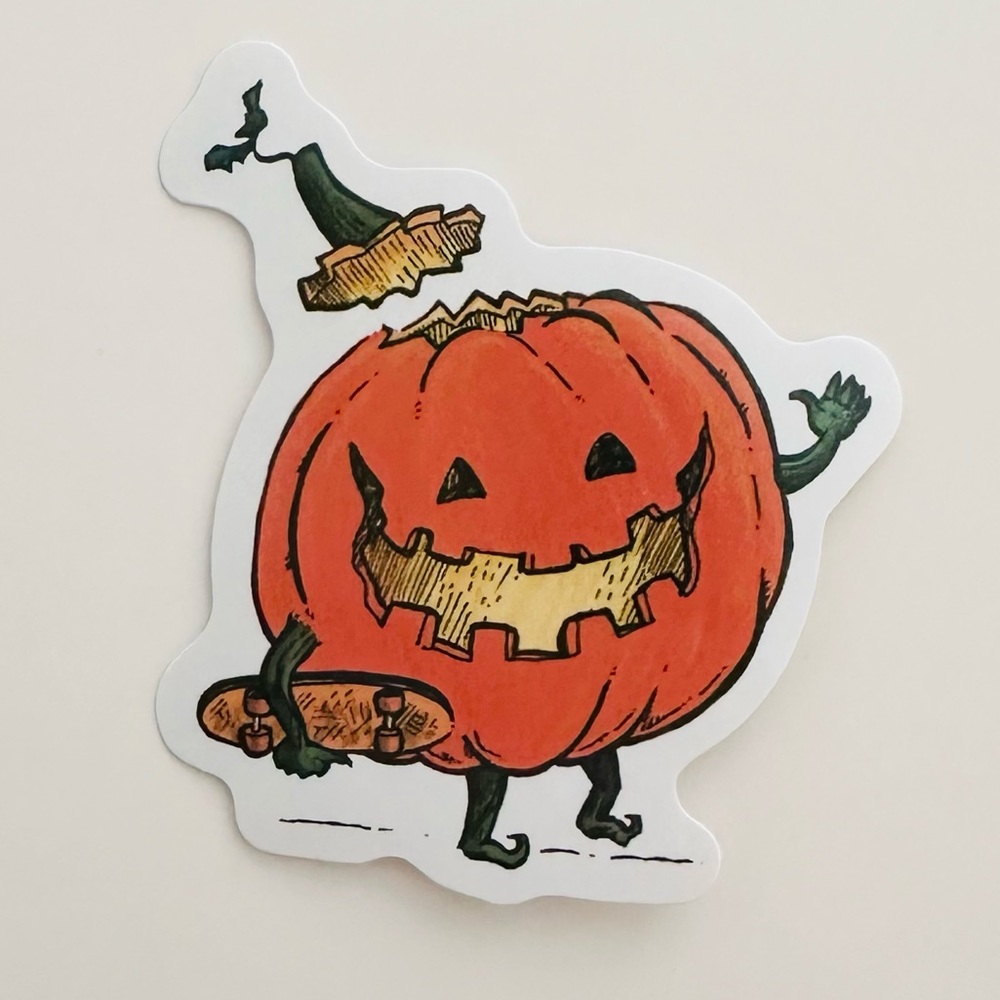 10/$10 Pumpkin & Skateboard Sticker